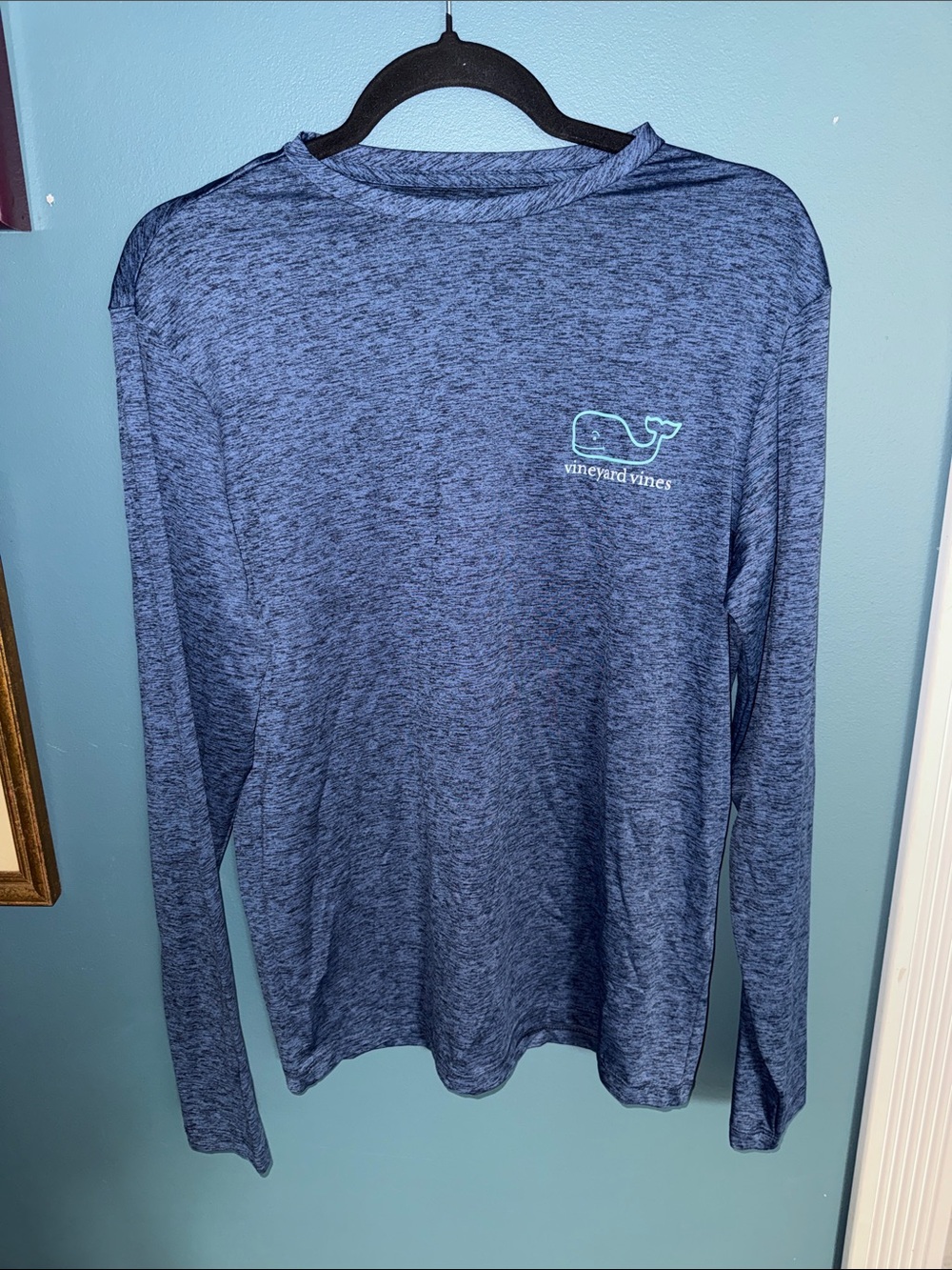 Vineyard Vines Blue Heather Long-Sleeve Performance Shirt